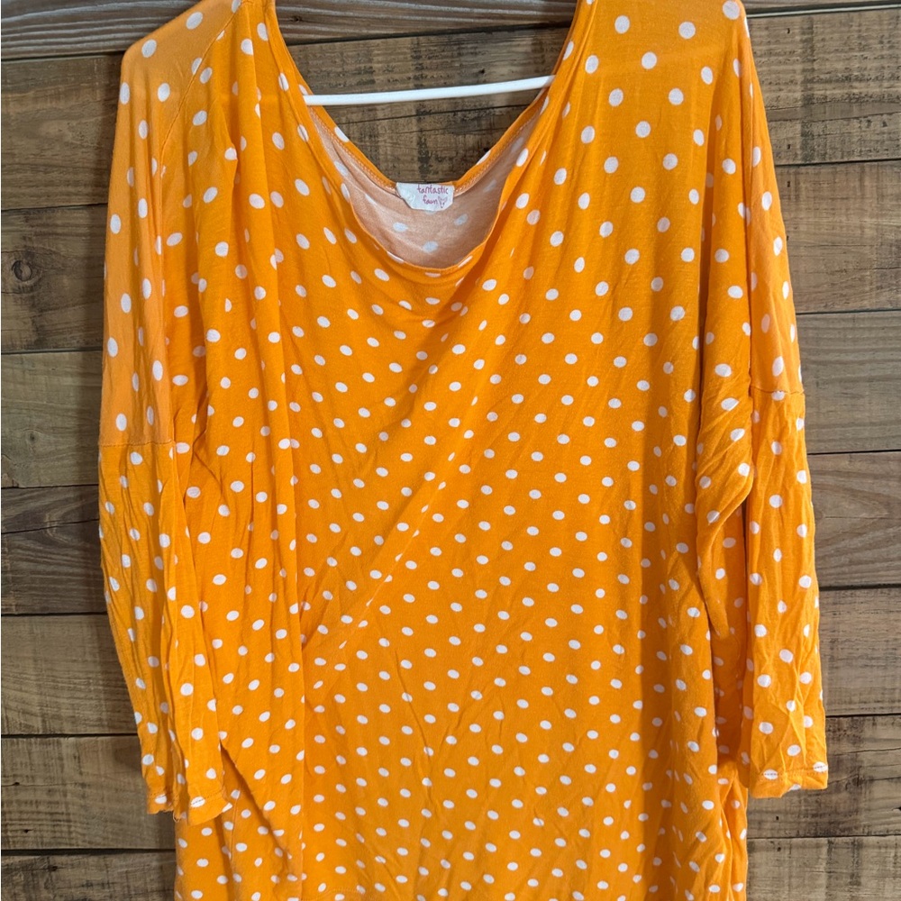 Orange Polka Dot Top